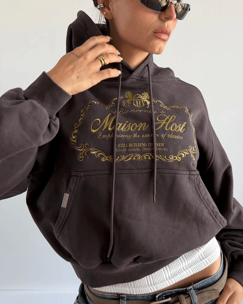 BIENVENUE HOODIE CHOCOLATE