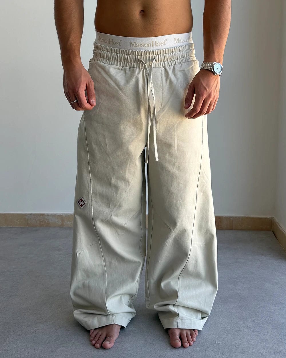 COTTON PATCH ECRU PANTS