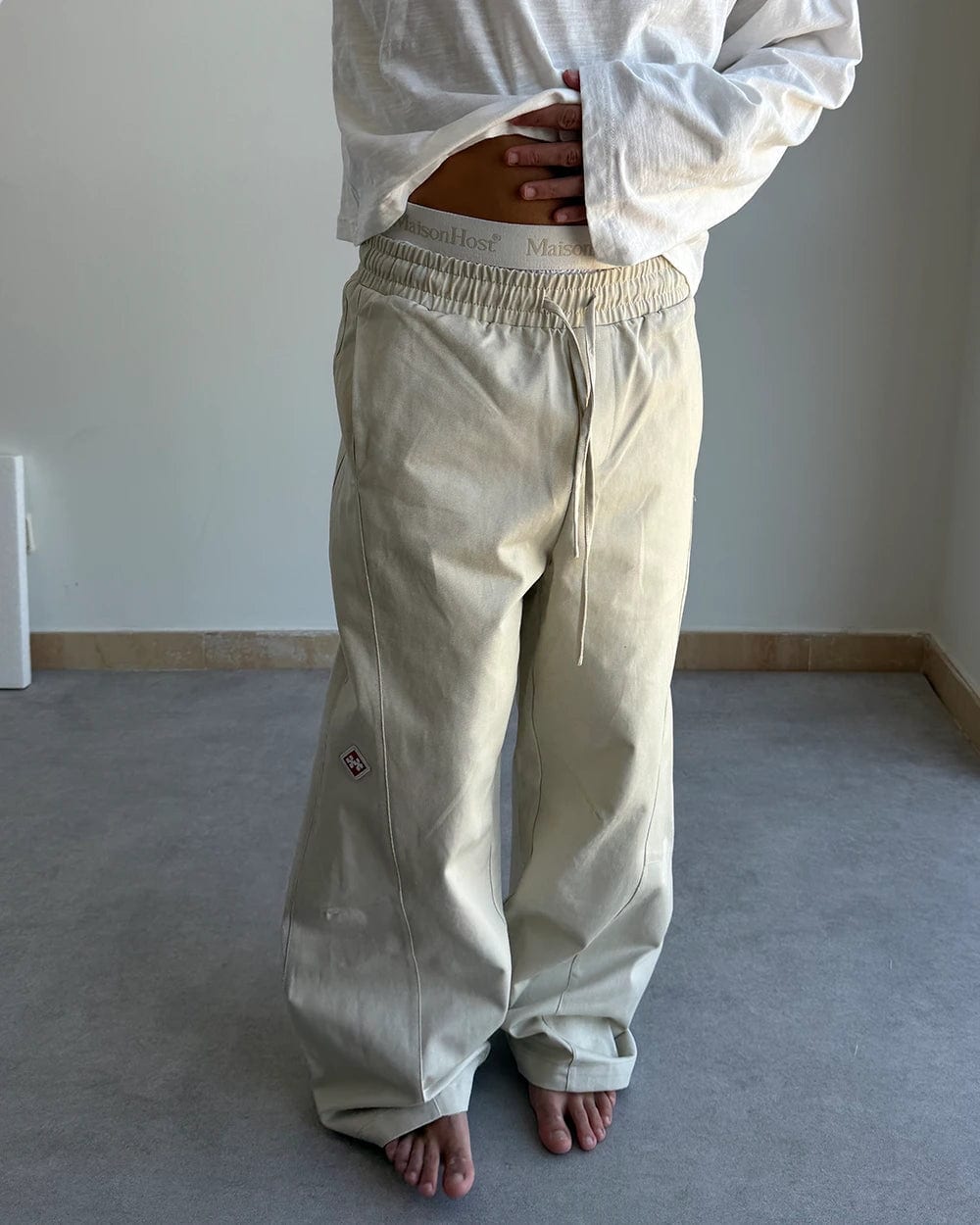 COTTON PATCH ECRU PANTS