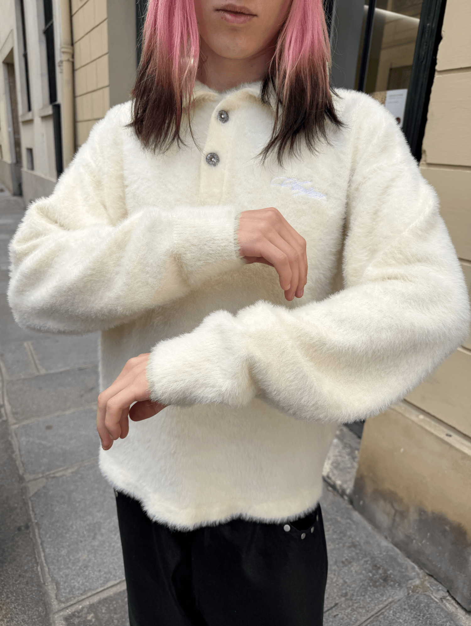 Mohair Polo Cream