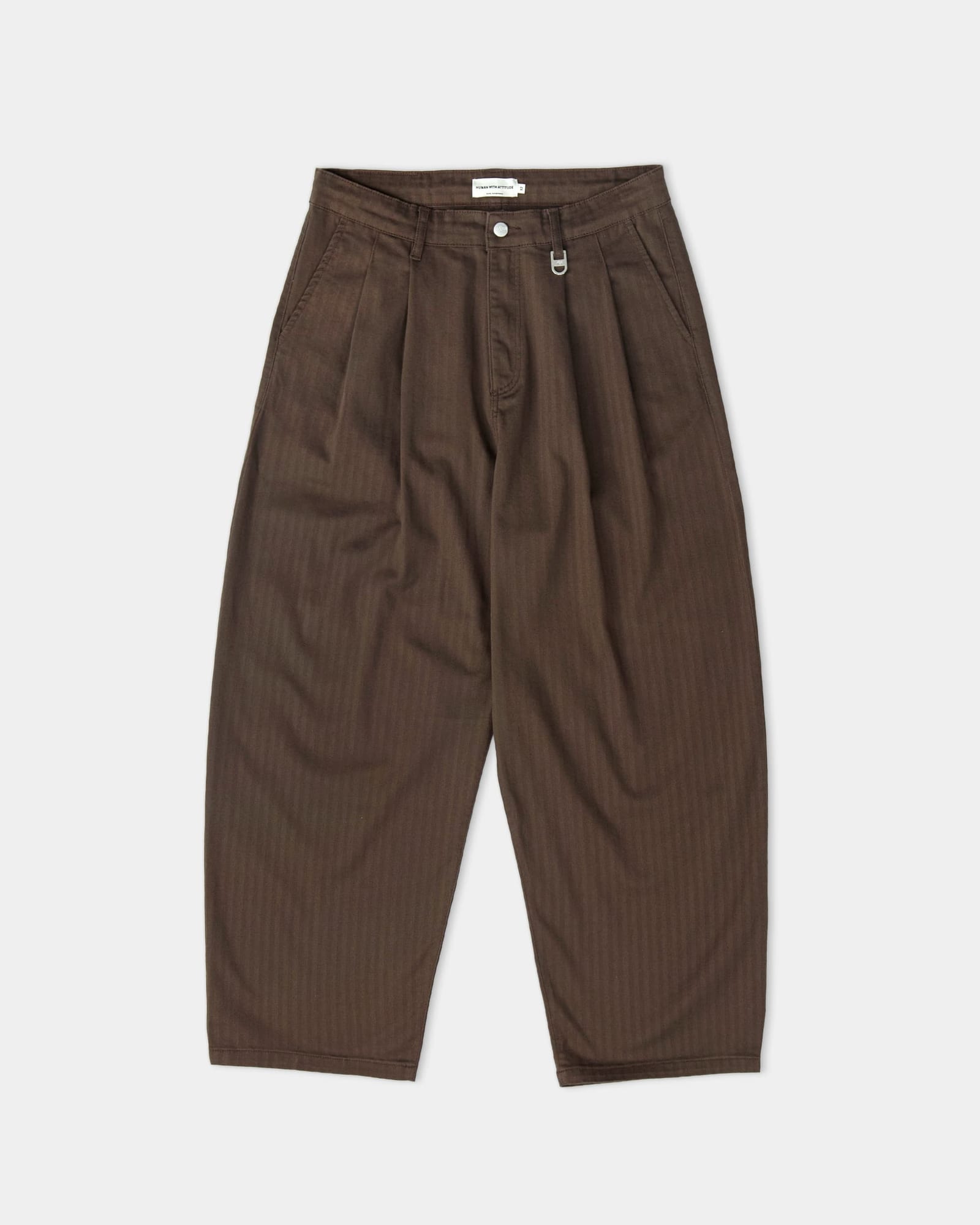 Pleated Onigiri Herringbone Pants