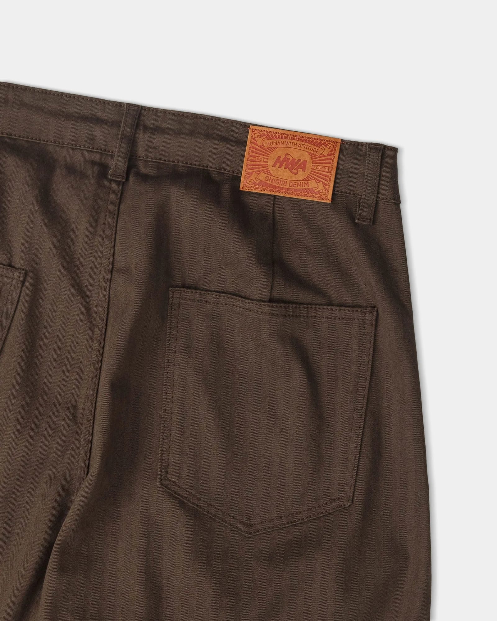 Pleated Onigiri Herringbone Pants
