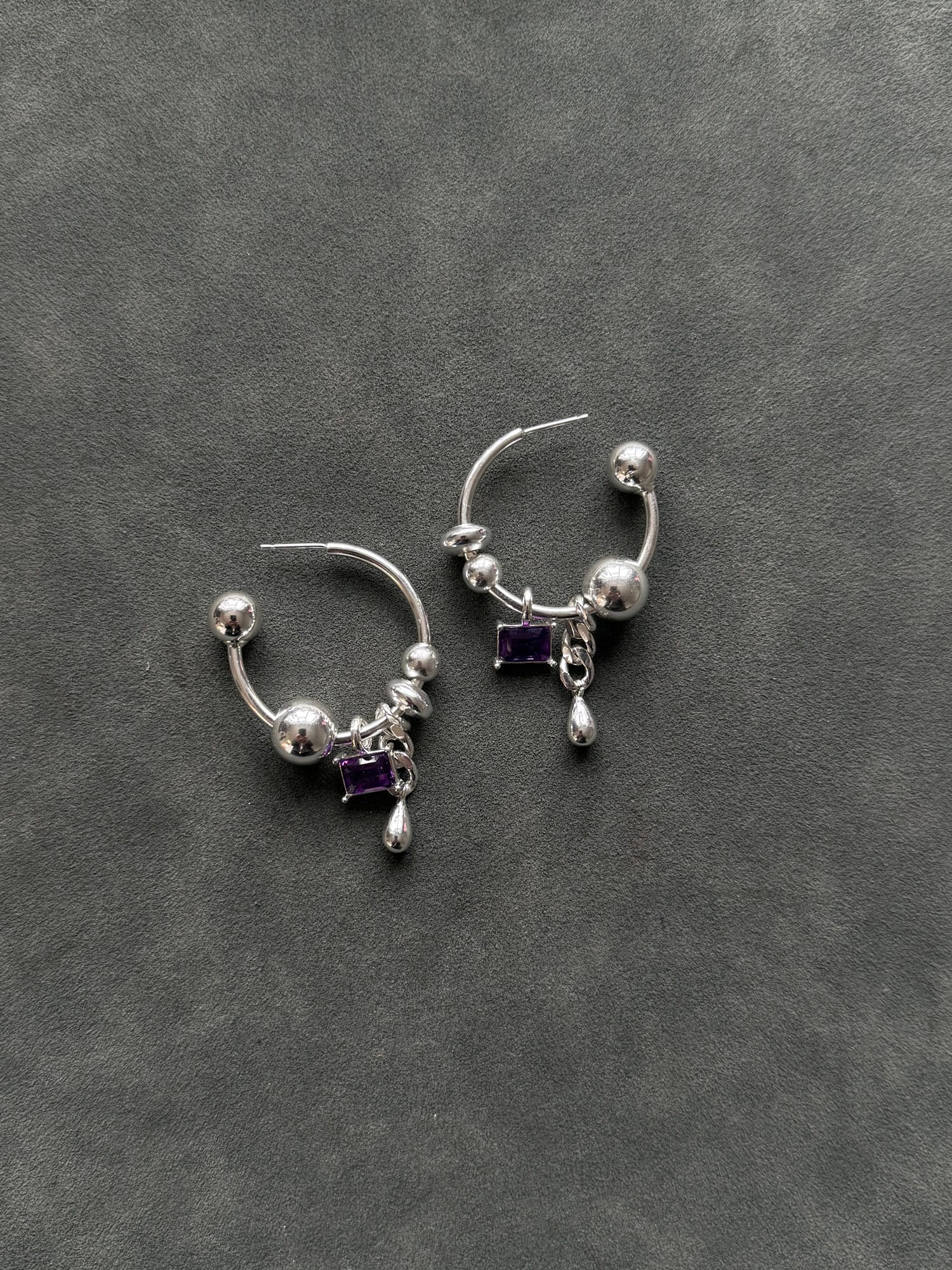 CHARM HOOPS - more gemstones available