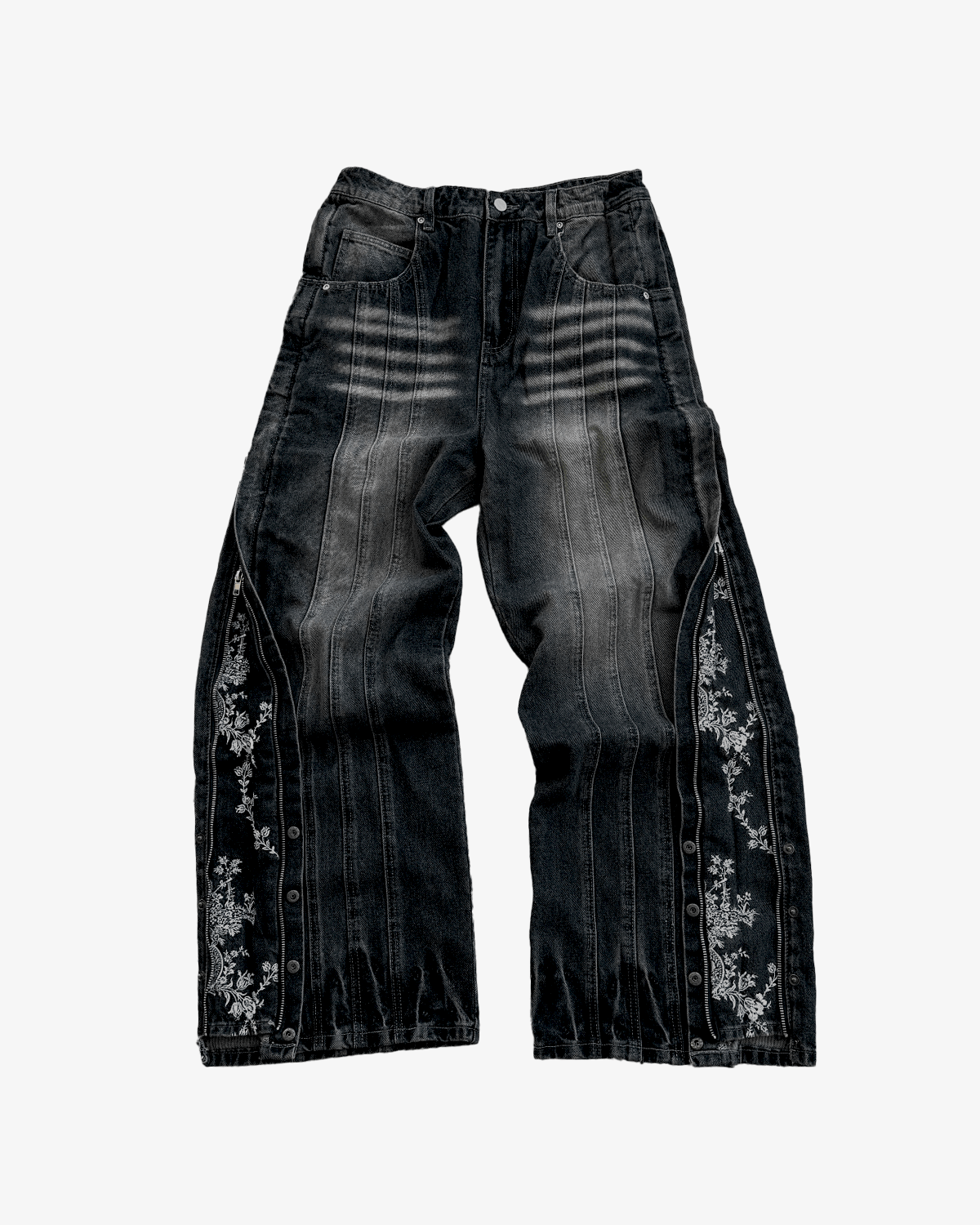 Floral Zip Jeans