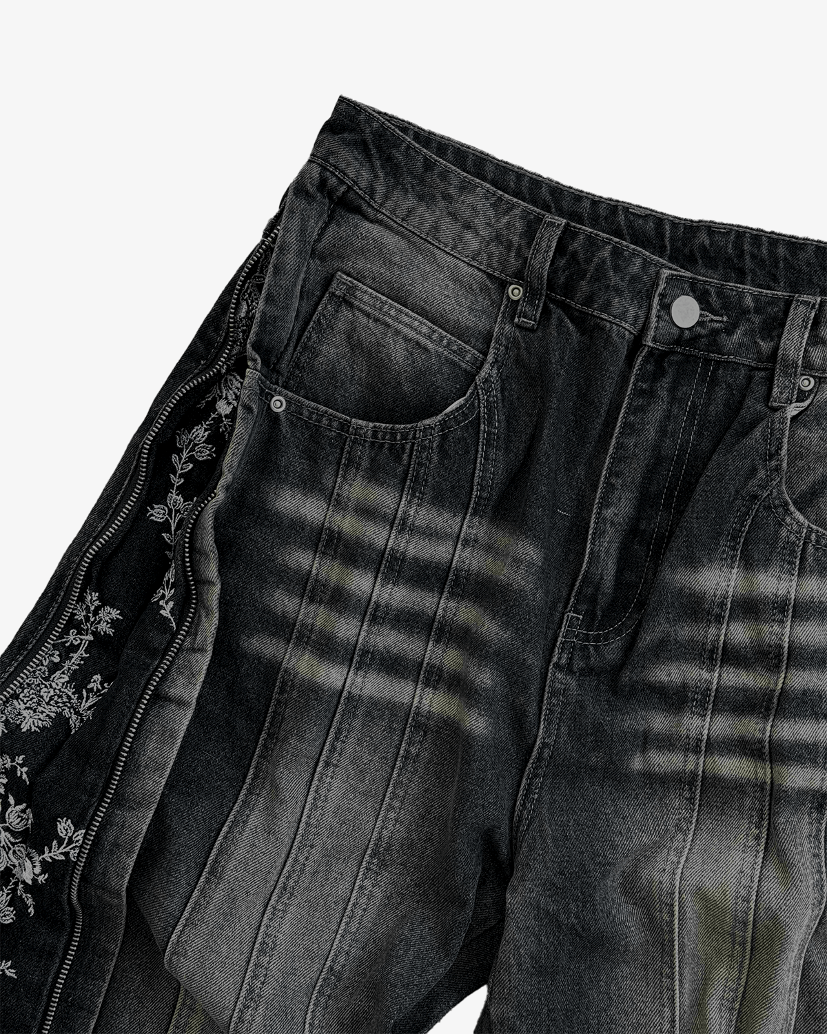 Floral Zip Jeans