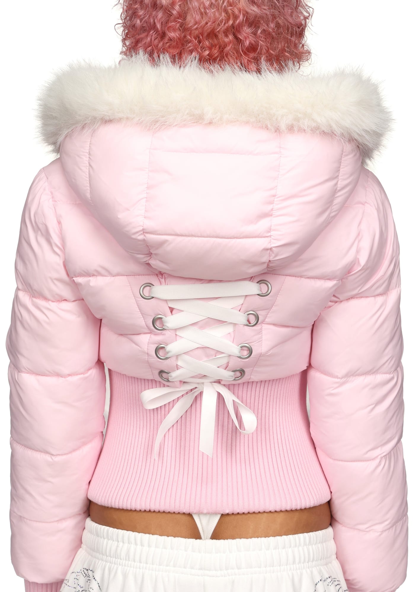 Fallen Faux Fur Reversible Rib Puffer Jacket