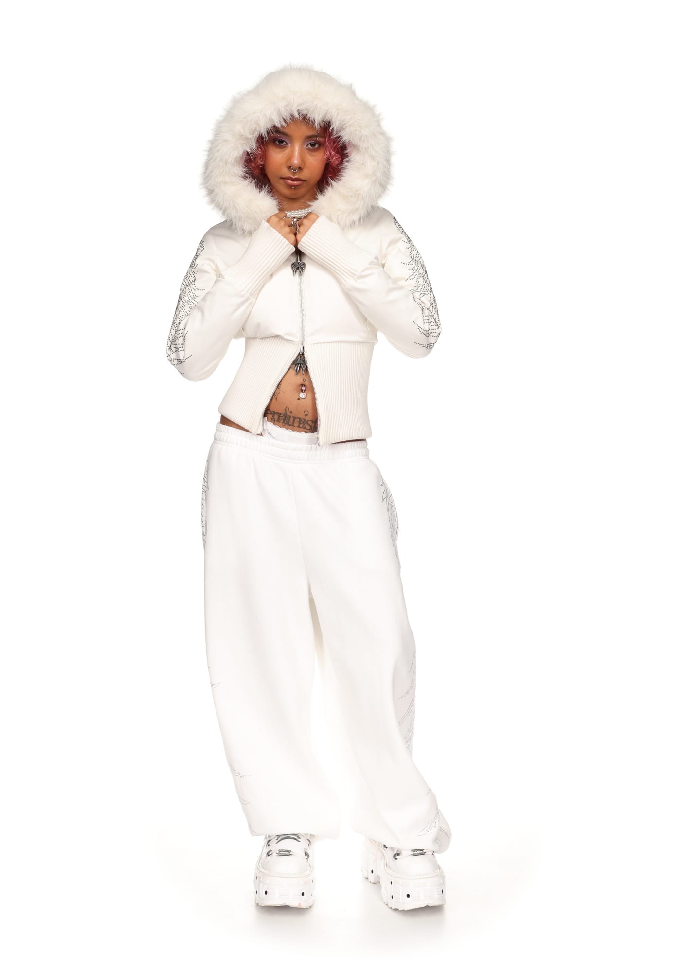 Fallen Faux Fur Reversible Rib Puffer Jacket