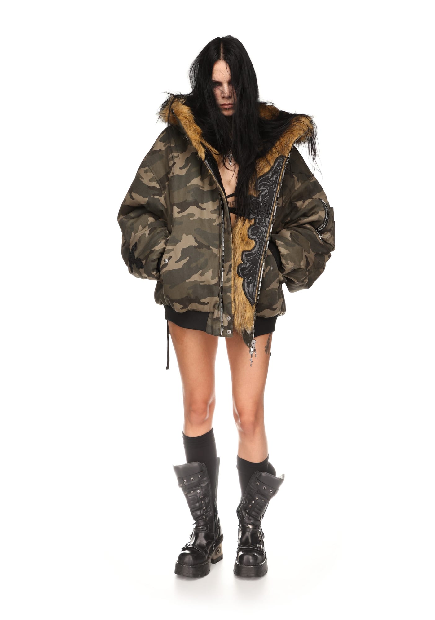 Feral Faux Fur Reversible Bomber Jacket