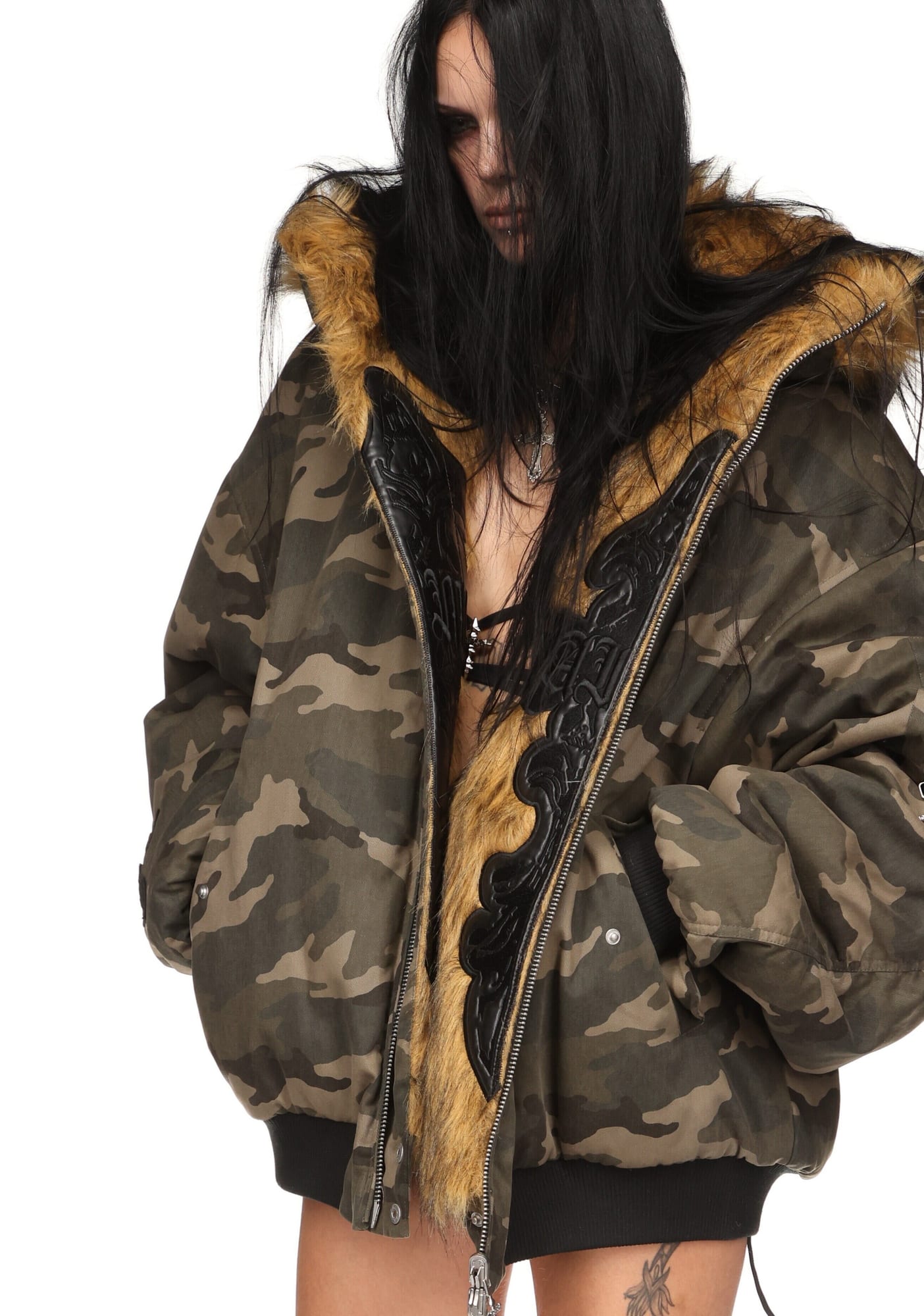 Feral Faux Fur Reversible Bomber Jacket