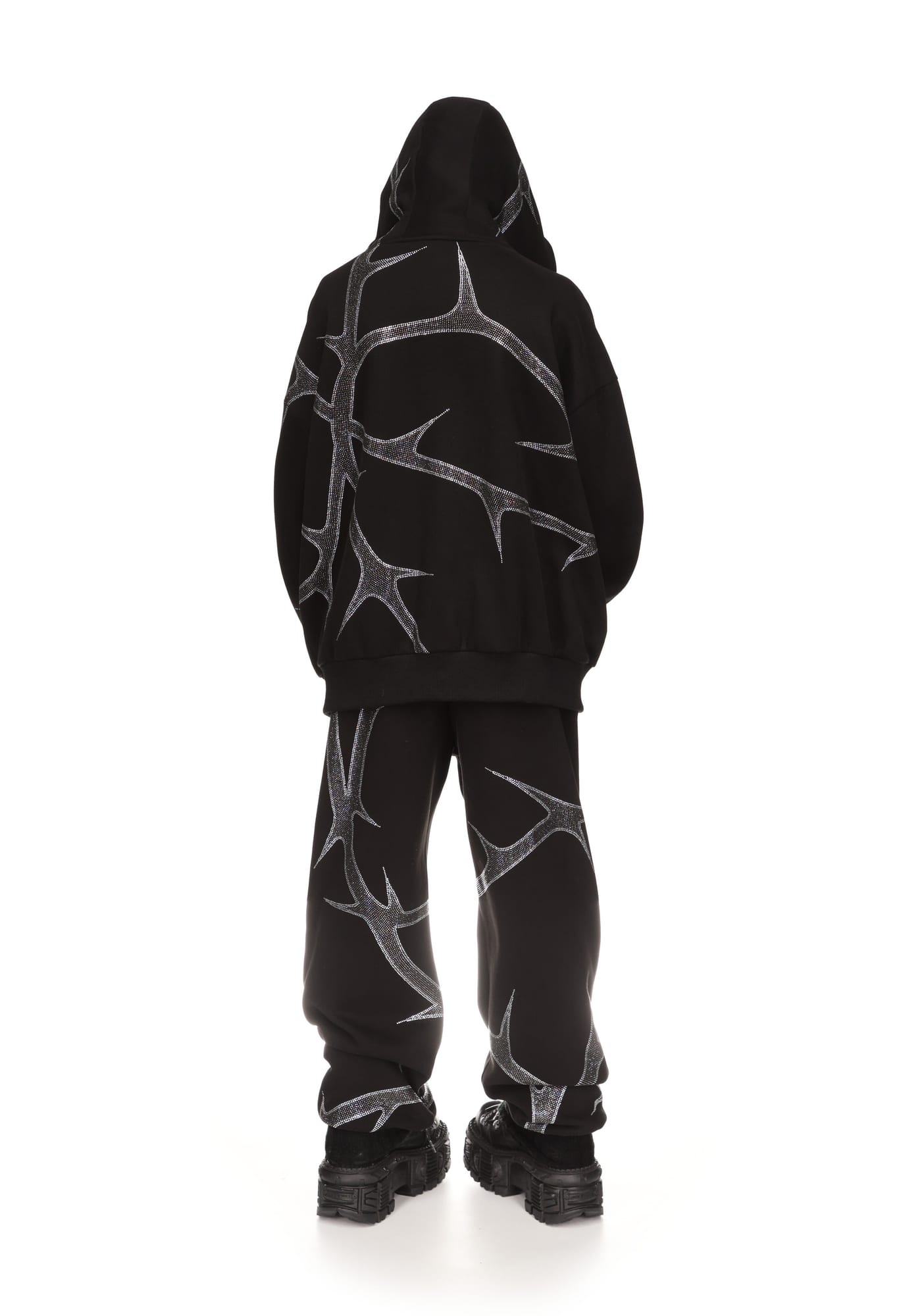 THORN RHINESTONE ZIP HOODIE