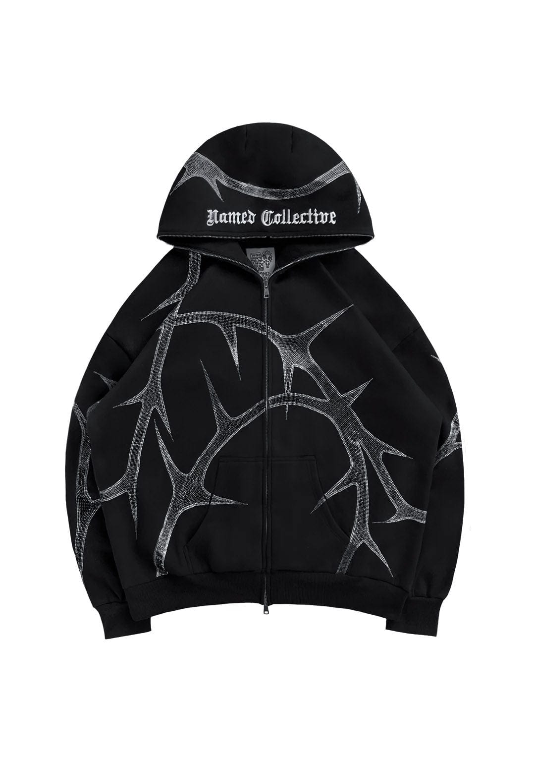 THORN RHINESTONE ZIP HOODIE