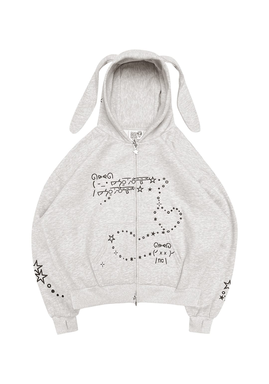 MALFUNCTION BUNNY ZIP HOODIE (DETACHABLE EARS)