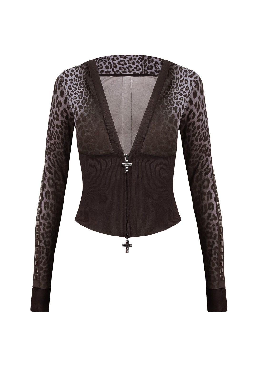 RUMOUR Studded Fitted Zip Hoodie