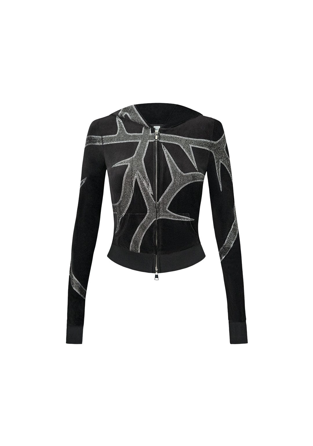 Thorn Rhinestone Velour Hoodie