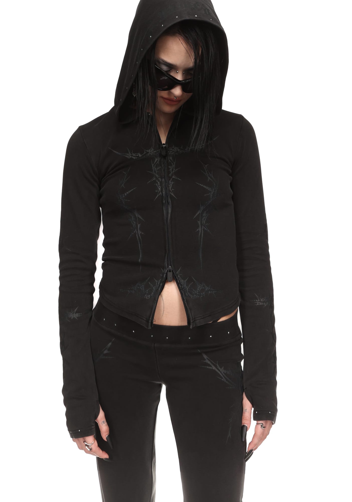 CURSE SCULPT STRETCH ZIP HOODIE