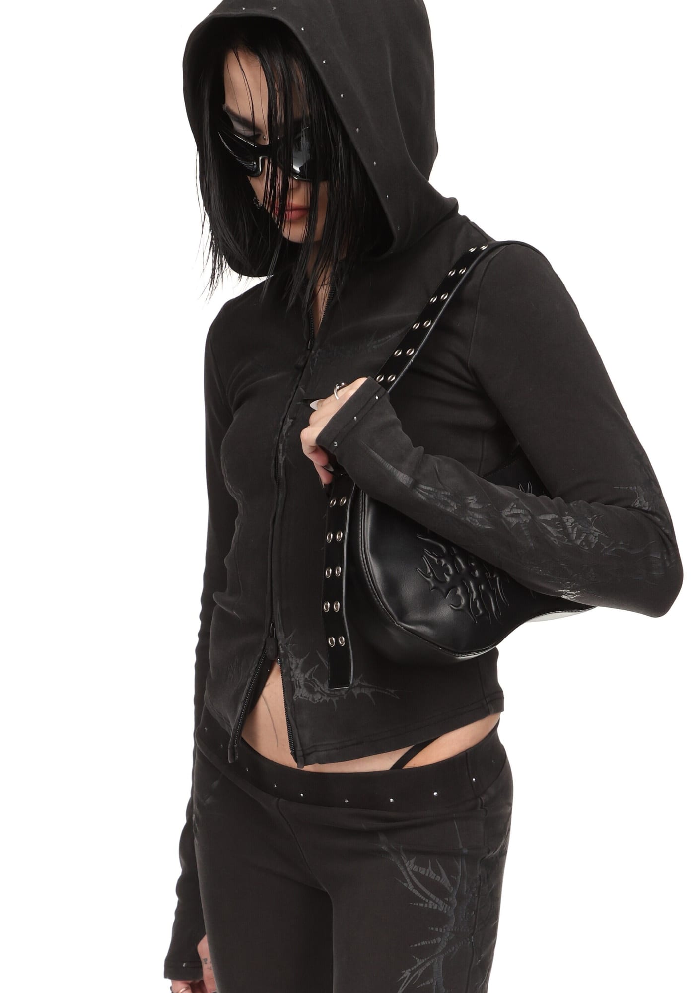 CURSE SCULPT STRETCH ZIP HOODIE