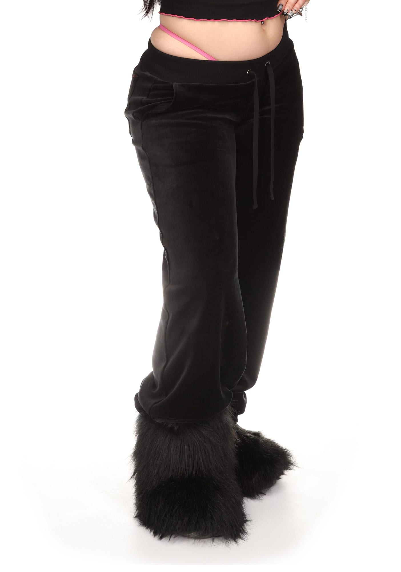 IDOL Rhinestone Velour Sweatpants