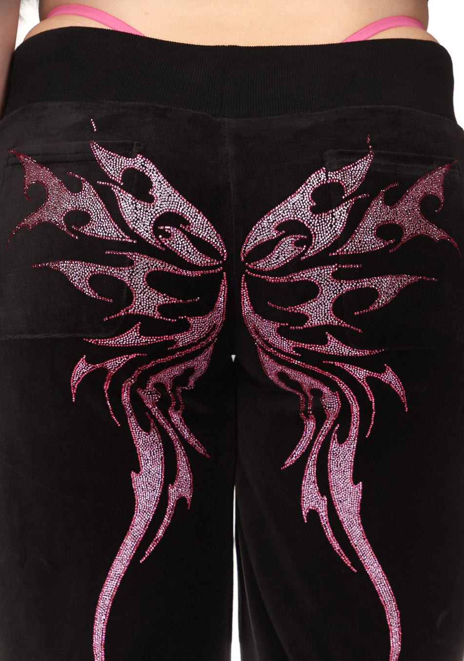IDOL Rhinestone Velour Sweatpants