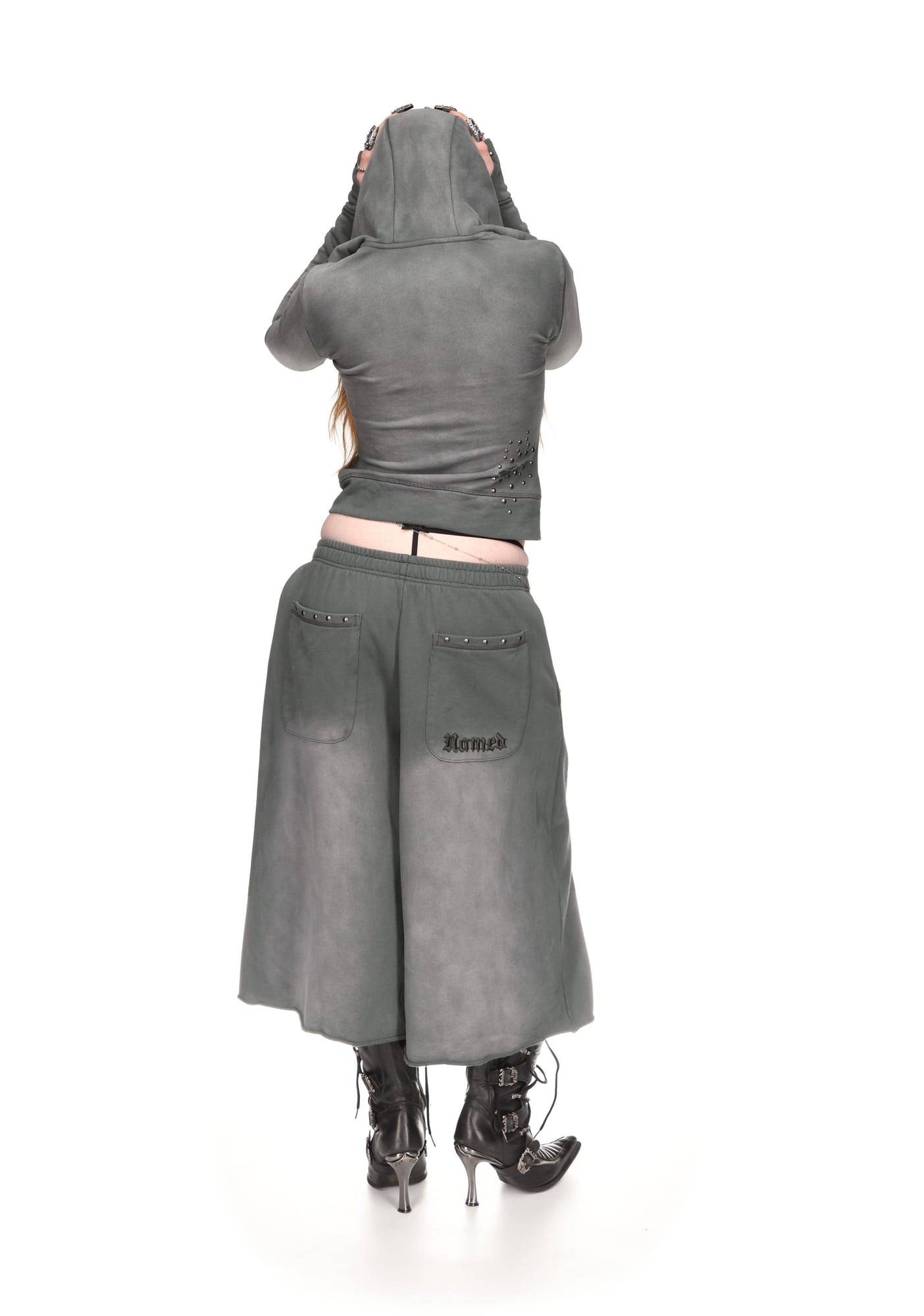 Shadow Studded Oversized Sweatshorts