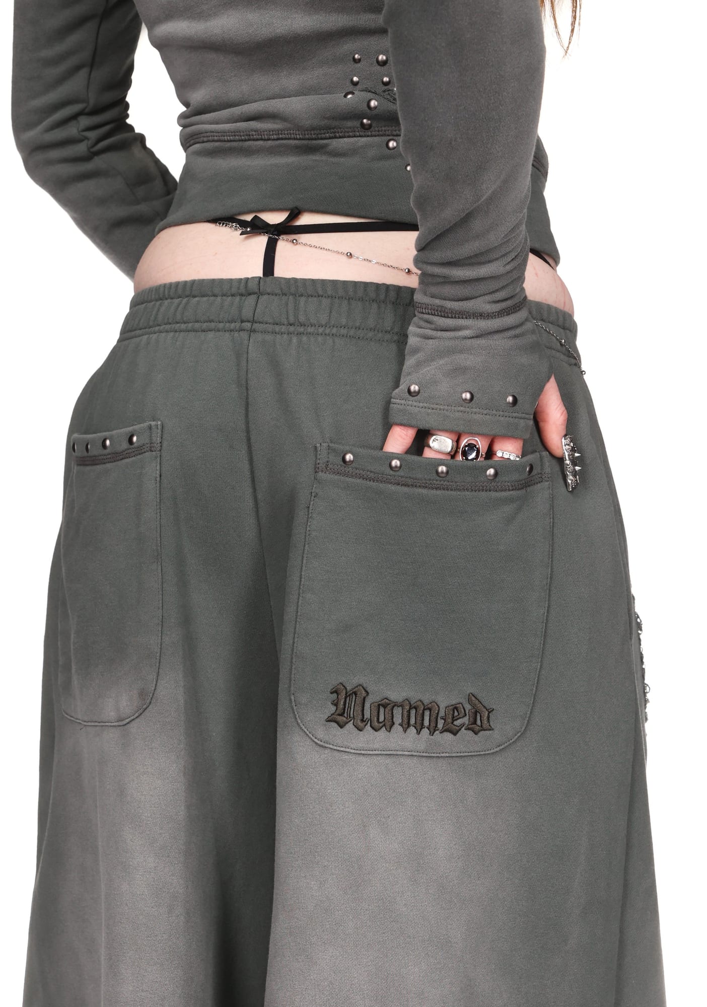 Shadow Studded Oversized Sweatshorts