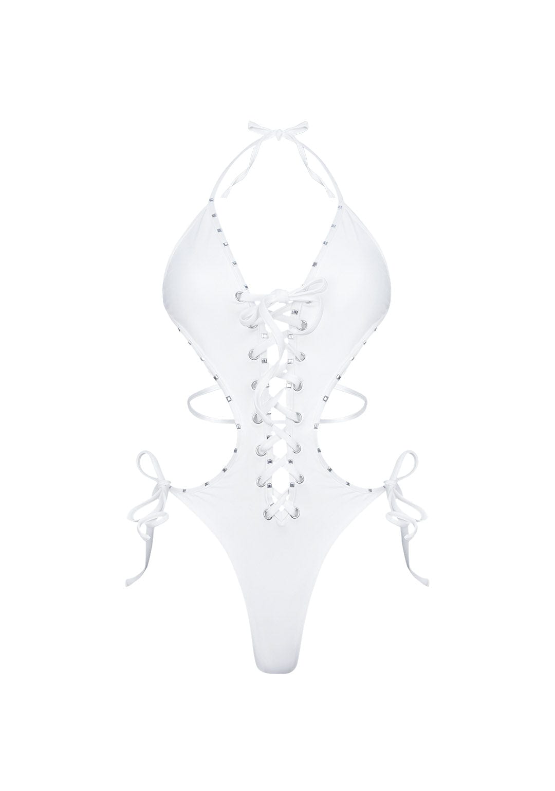 VENDETTA Studded Lace Up Swimsuit