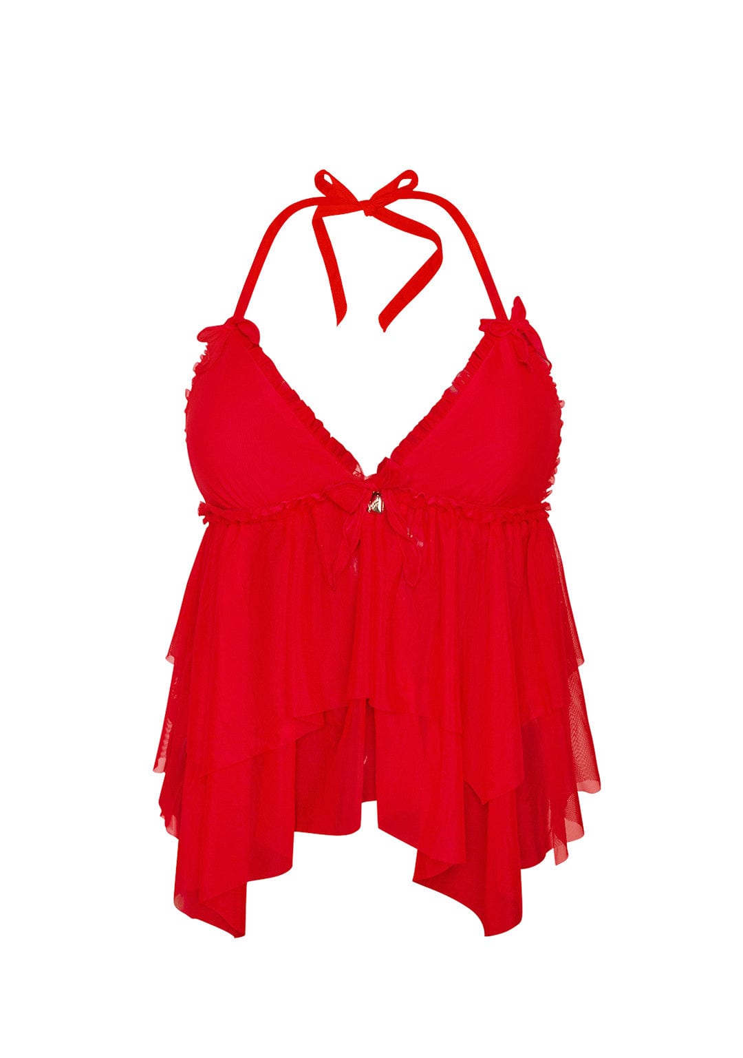 LOVEBITE Sheer Mesh Halterneck Cami Top