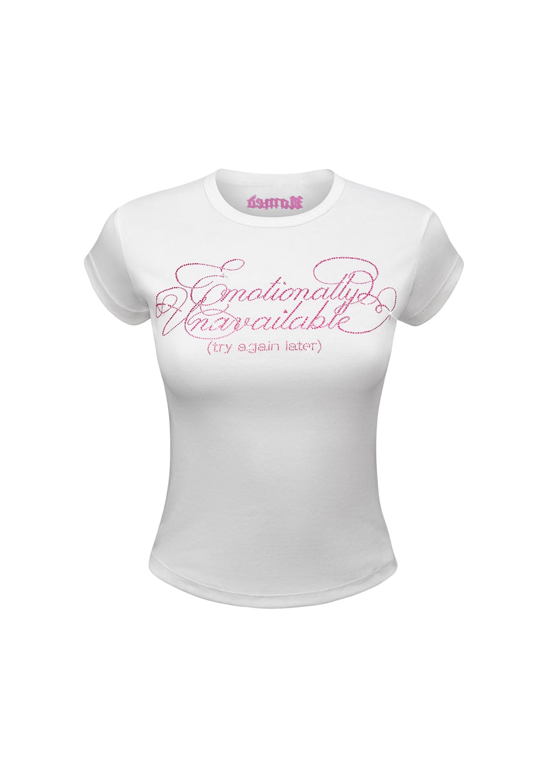 TRY AGAIN L8R RHINESTONE BABY TEE