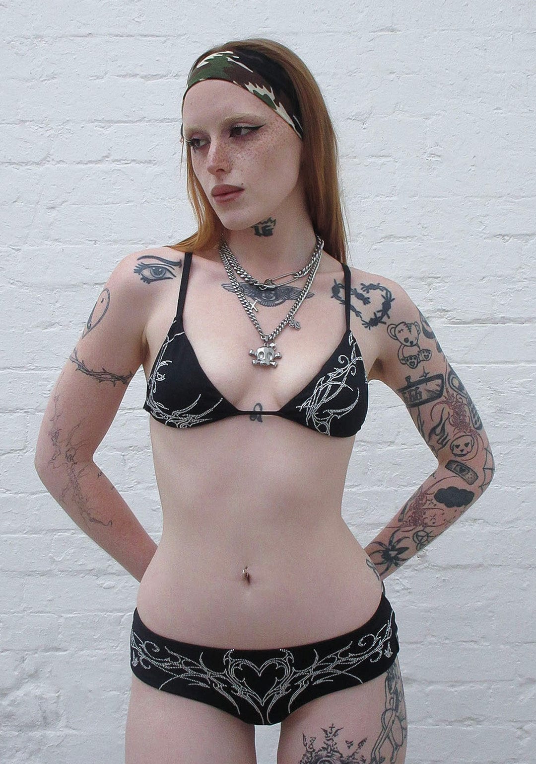 PHANTOM Rhinestone Micro Triangle Bikini Top