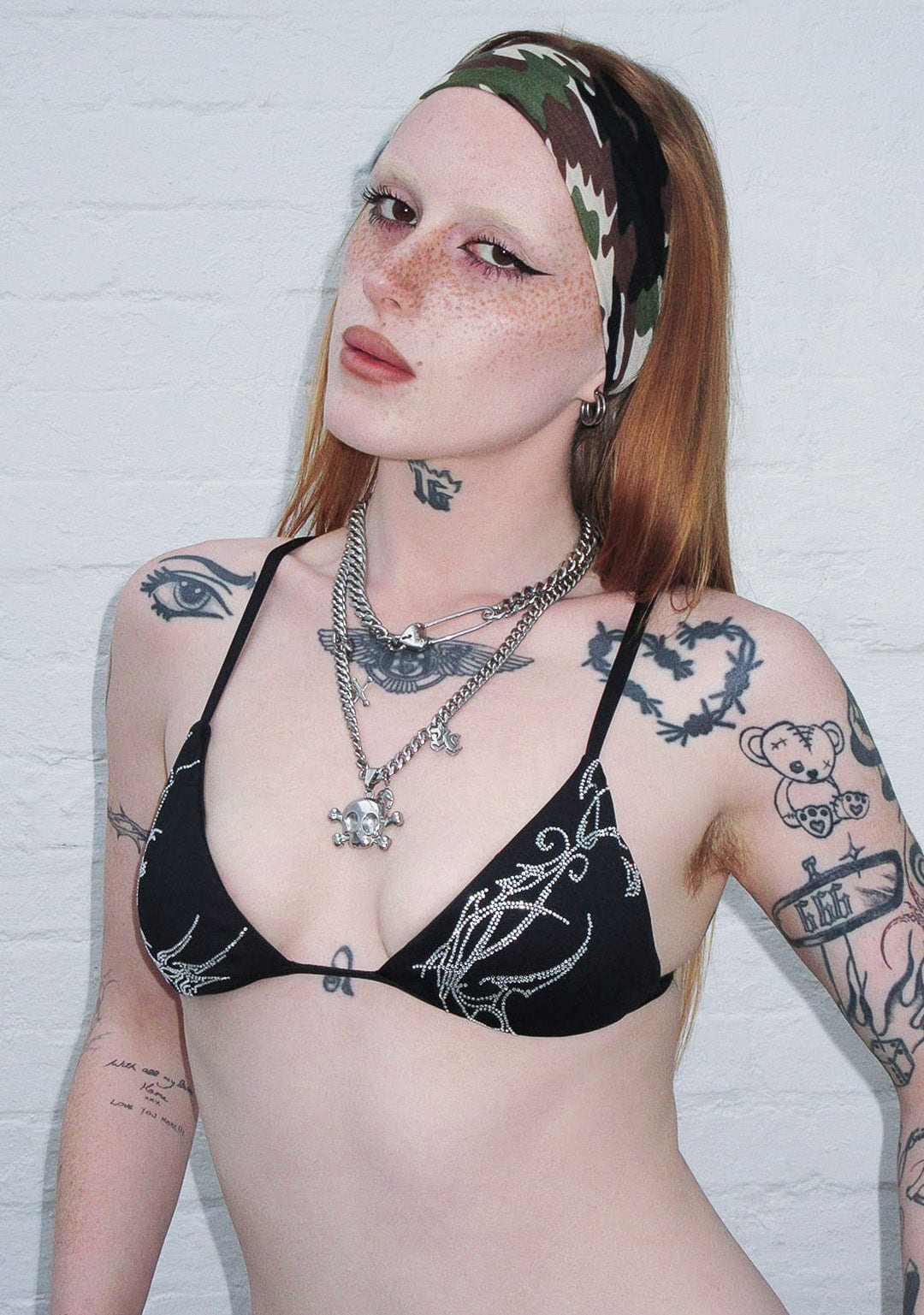 PHANTOM Rhinestone Micro Triangle Bikini Top