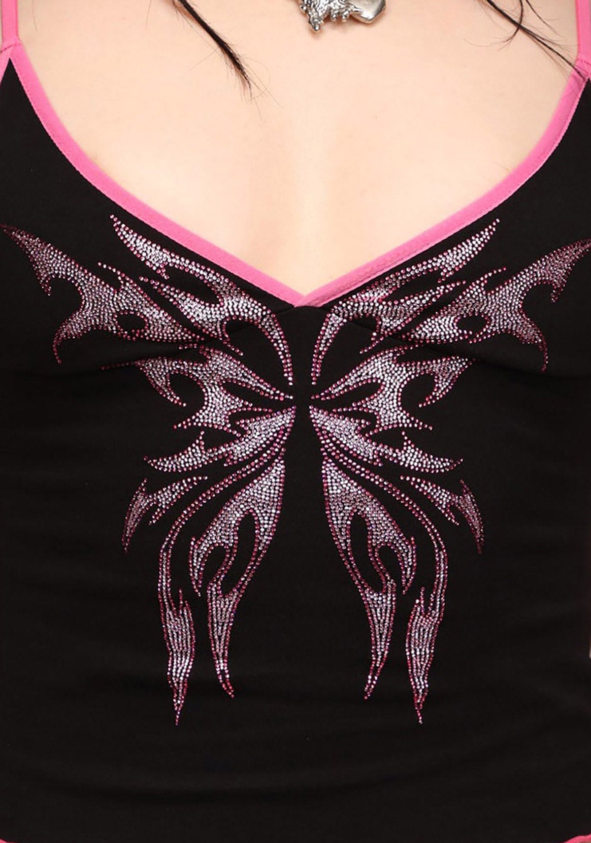IDOL RHINESTONE FITTED CAMI TOP