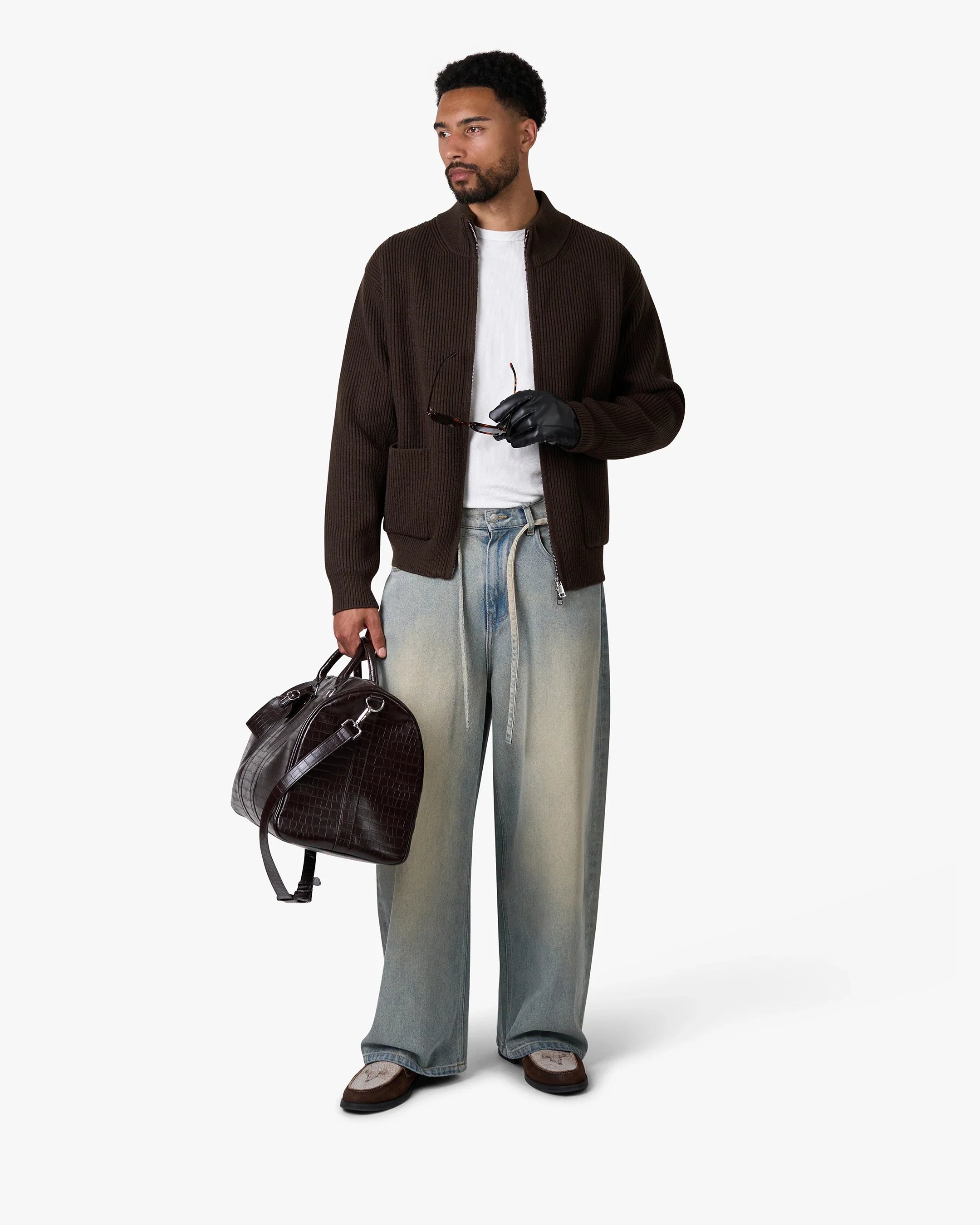 Giacca Heavy Knitted Zip-Up Cardigan