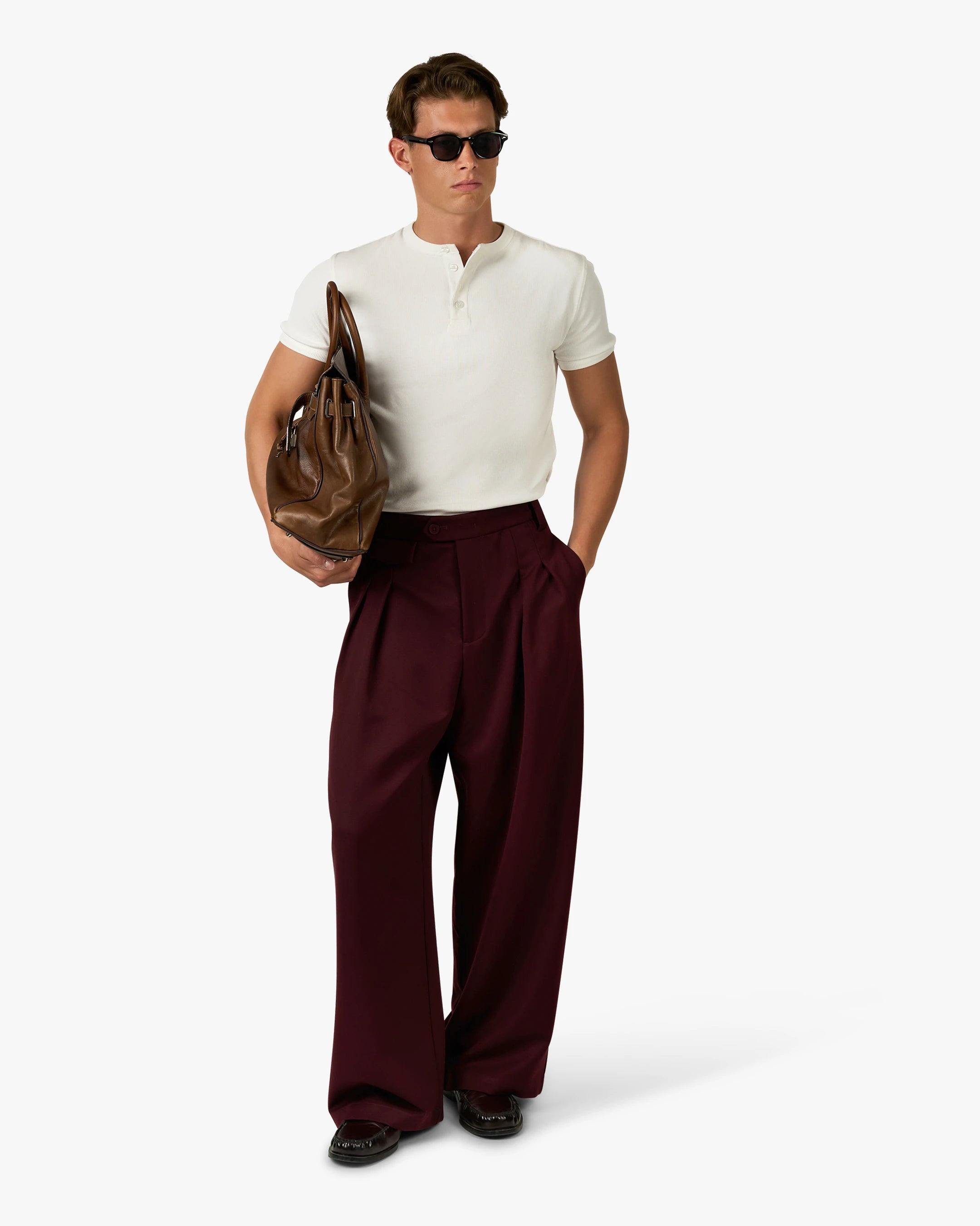 Ambra Pleated Loose-Fit Pants