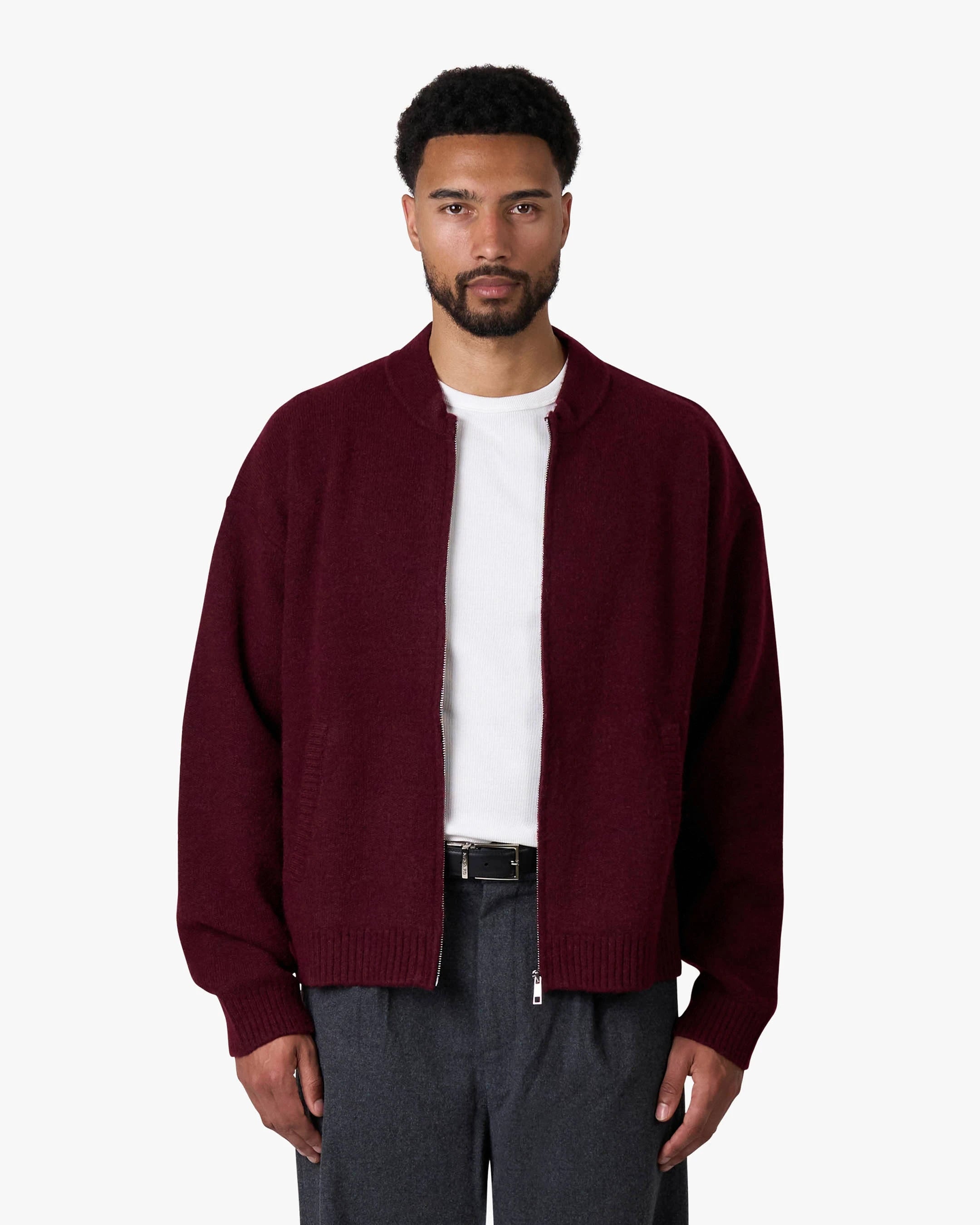Signore Brushed Zip-Up Cardigan