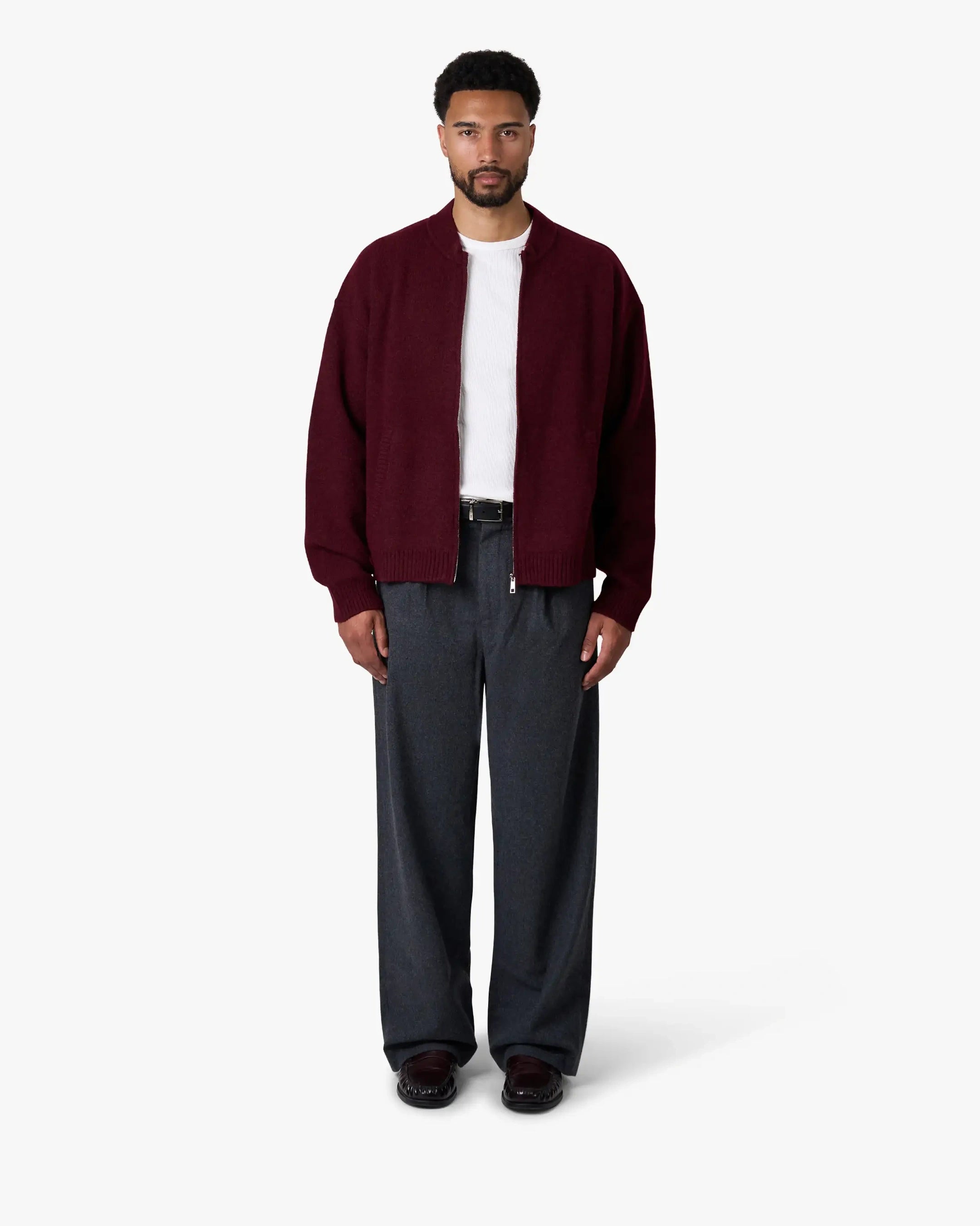 Signore Brushed Zip-Up Cardigan