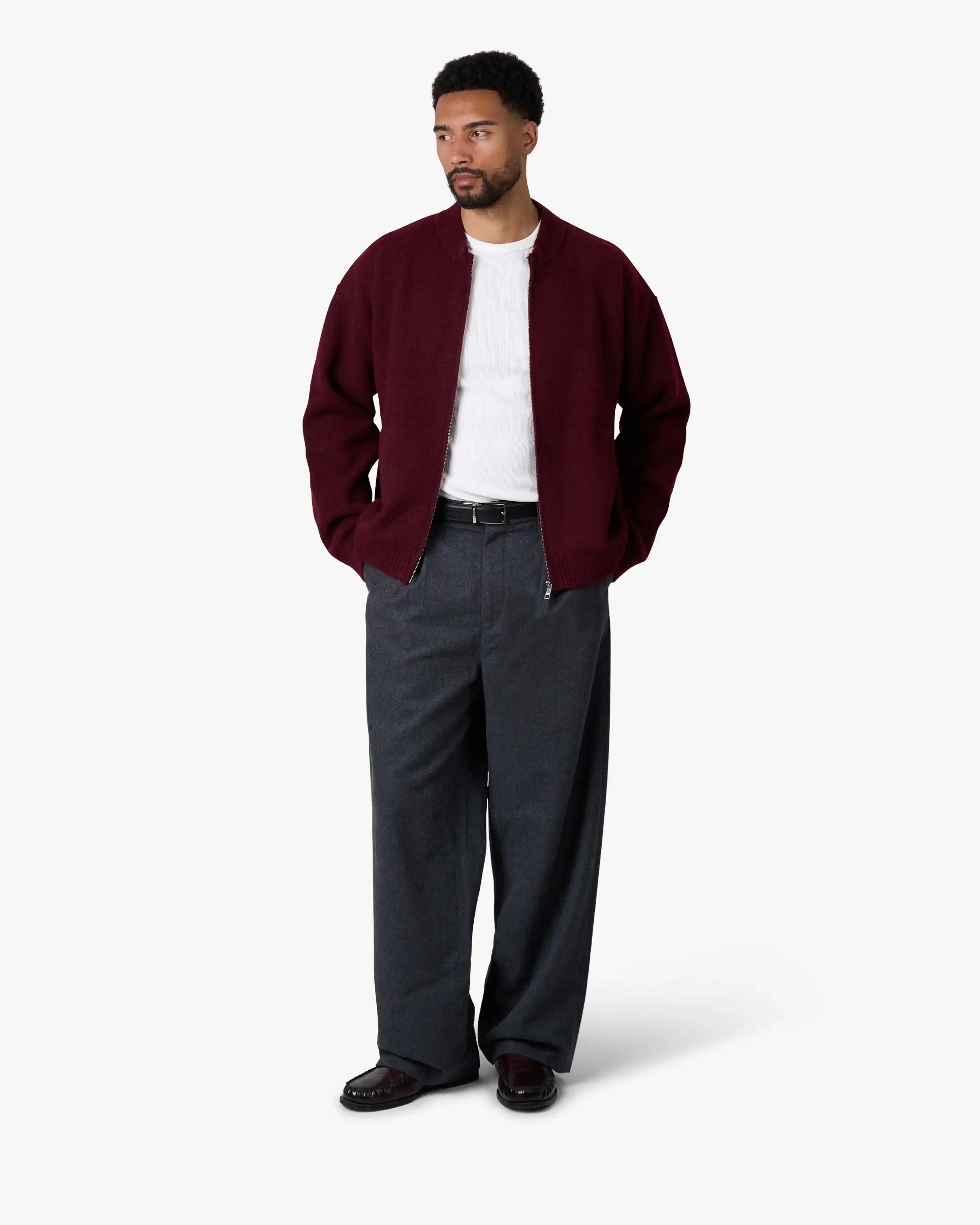 Signore Brushed Zip-Up Cardigan