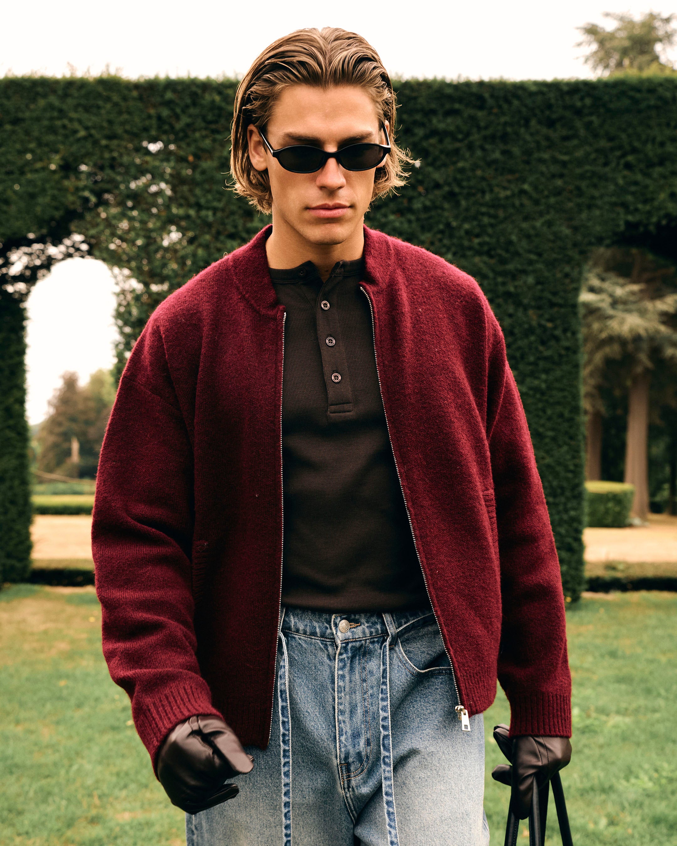 Signore Brushed Zip-Up Cardigan