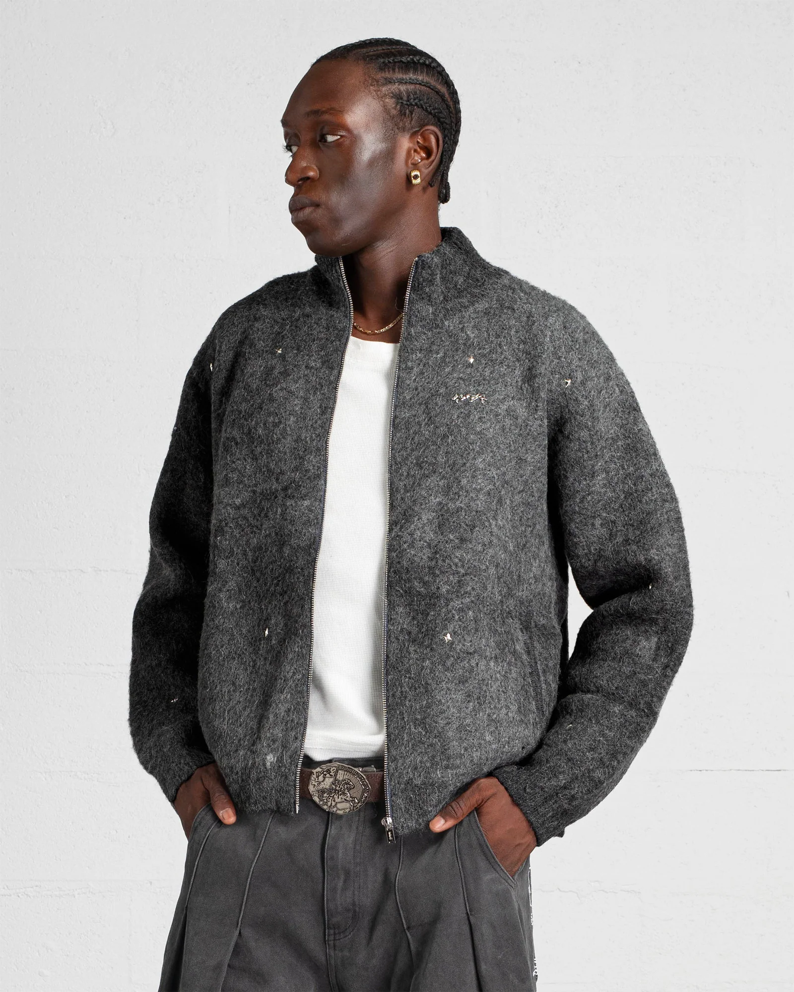 MOONLIGHT Mohair Zip Cardigan