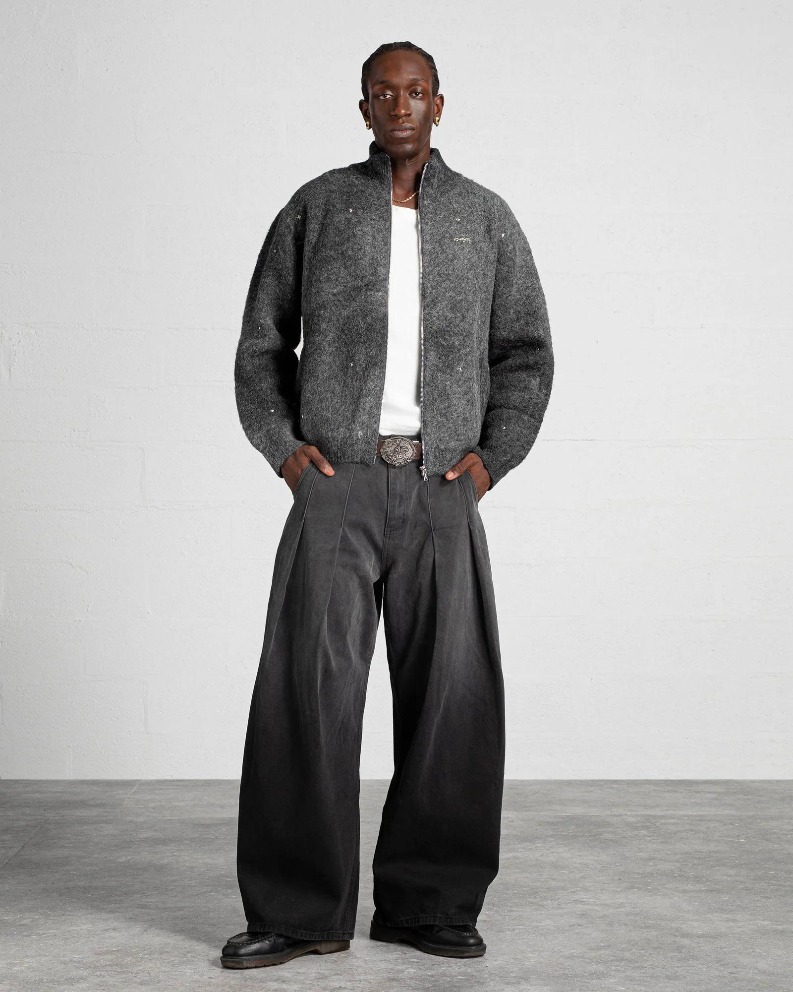 MOONLIGHT Mohair Zip Cardigan