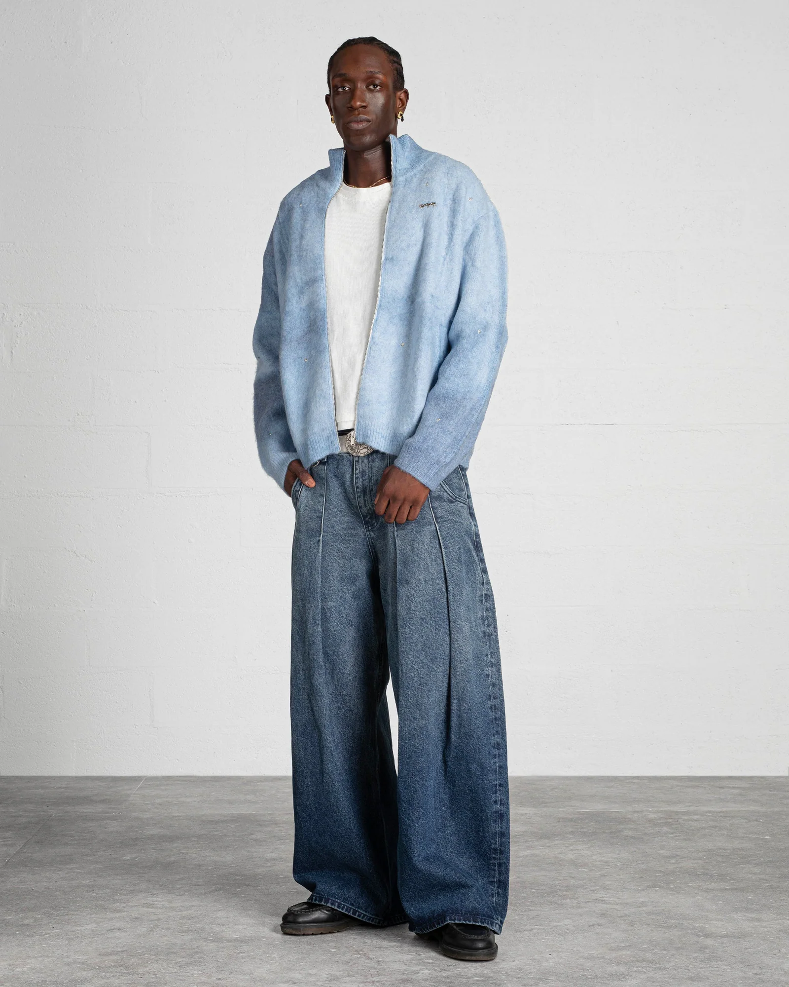 MOONLIGHT Mohair Zip Cardigan